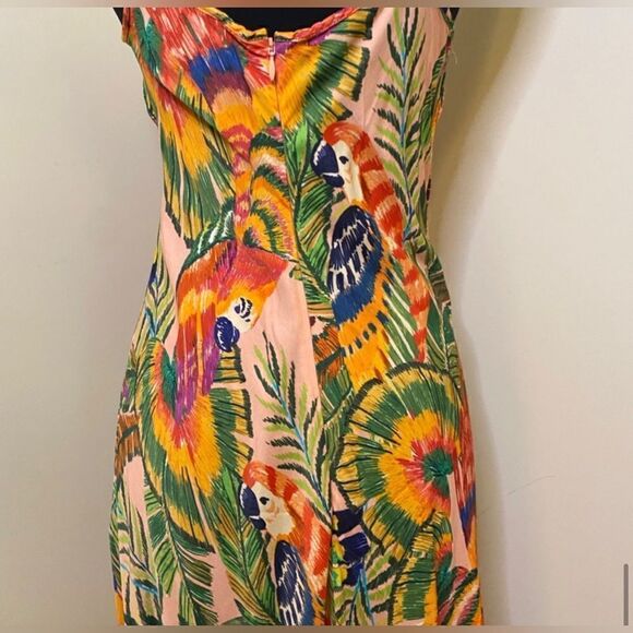 FARM RIO NWT Macaw Leaves Cut-Out Midi Dress Size L $225.00 NWT - Picture 7 of 10